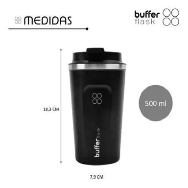 TERMO PARA CAFE VASO TÉRMICO MUG BUFFER 500ML 17OZ SELLABLE COLOR NEGRO - 5