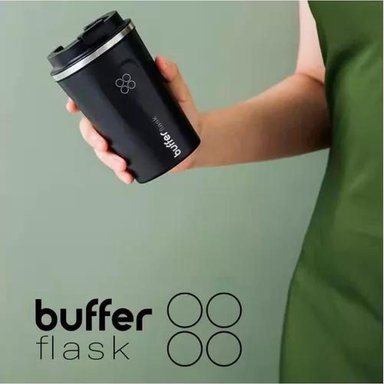 TERMO PARA CAFE VASO TÉRMICO MUG BUFFER 500ML 17OZ SELLABLE COLOR NEGRO - 6