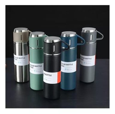 VASO TERMO DE ACERO INOXIDABLE CON TAZAS + BOLSA DE REGALO - 4