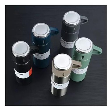 VASO TERMO DE ACERO INOXIDABLE CON TAZAS + BOLSA DE REGALO - 5