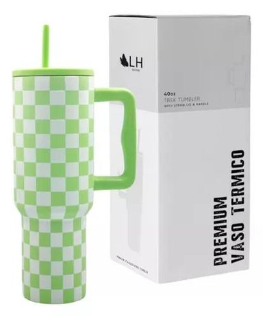 VASO TÉRMICO MUG, 1200 LT, ACERO INOXIDABLE, VERDE JAQUE MATE - 1