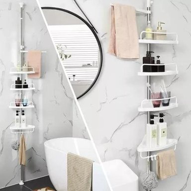 ORGANIZADOR ESQUINERO MULTIUSO DUCHA 4 PISOS AJUSTABLE - 2