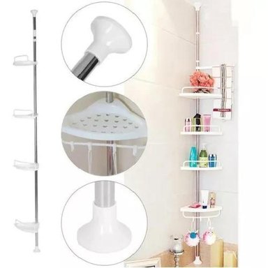 ORGANIZADOR ESQUINERO MULTIUSO DUCHA 4 PISOS AJUSTABLE - 3
