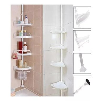 ORGANIZADOR ESQUINERO MULTIUSO DUCHA 4 PISOS AJUSTABLE - 5