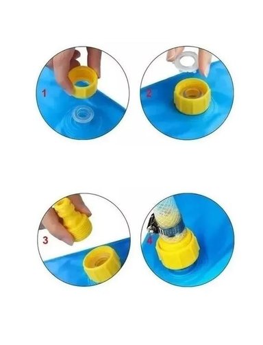 ALFOMBRA AGUA TIPO FUENTE PISCINA 1.7 M PARA NIÑOS AZUL - 2