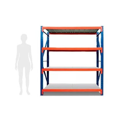 ESTANTE METÁLICO RACK 200X200X60CM SIN PERNOS SOPORTA 800KG COLOR AZUL - 2