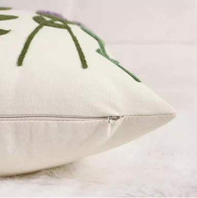 PACK DE 4 FUNDAS PARA COJINES SIN RELLENO CON DISEÑOS BORDADOS VERDE - 4