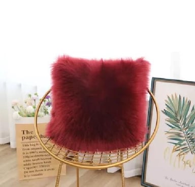 FUNDAS DE COJÍN PELUDITAS 45X45 CM COLOR BURDEOS - 2