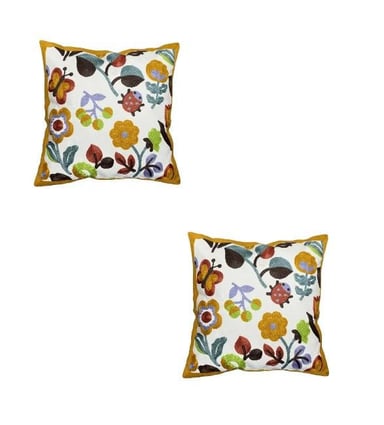PACK DE 4 FUNDAS PARA COJINES SIN RELLENO CON DISEÑOS BORDADOS MULTICOLORES - 2