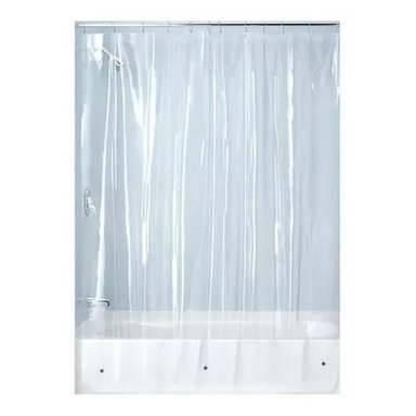 FORRO PARA CORTINA DE BAÑO, TRANSPARENTE, CON IMÁN, 178 X 180 CM, COLOR BLANCO - 2