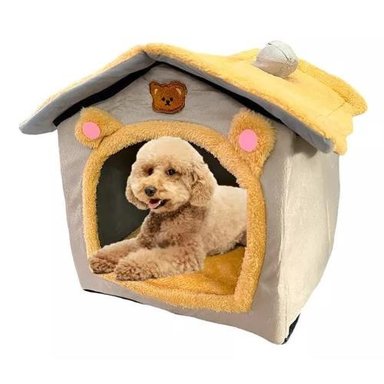 CAMA PARA MASCOTAS FELPA IGLÚ CASA PERROS Y GATOS L - 1