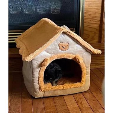 CAMA PARA MASCOTAS FELPA IGLÚ CASA PERROS Y GATOS L - 3