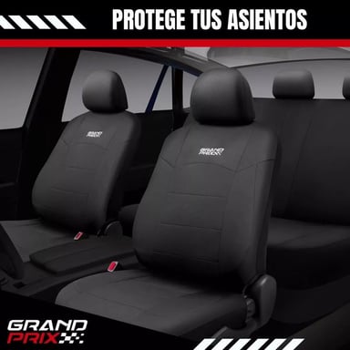 FUNDA CUBRE ASIENTO AUTO CAMIONETA UNIVERSAL GRAND PRIX, COLOR NEGRO - 3