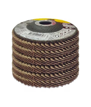 10 DISCOS LIJA TRASLAPADO FLAP MADERA 115MM 13600 RPM GRANOS, COLOR GRIS - 3