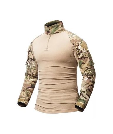 POLERA TÁCTICA COMBAT SHIRT MILITAR AIRSOFT, COLOR MULTICAM, TALLA S - 1