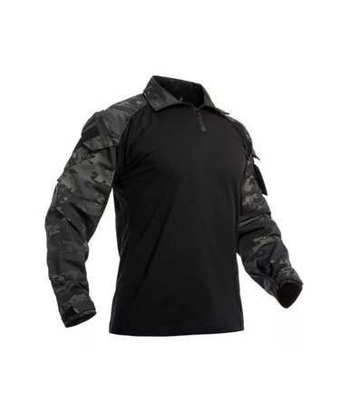 POLERA TÁCTICA COMBAT SHIRT MILITAR AIRSOFT, COLOR MULTICAM BLACK, TALLA 3XL - 2