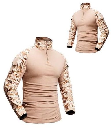 POLERA TÁCTICA COMBAT SHIRT MILITAR AIRSOFT, COLOR DIGITAL DESERT, TALLA M - 2
