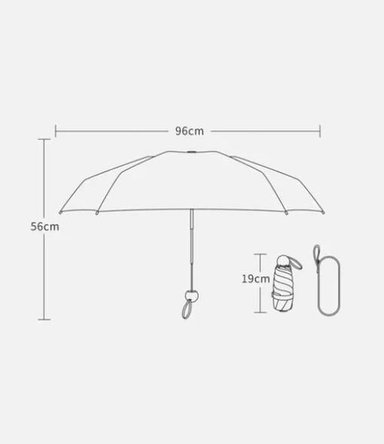 RAYOS UV MINI PARAGUA BOLSILLO SOMBRILLA PLEGABLE 8HUESOS AZ - 3