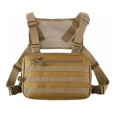 BANANO TÁCTICO TIPO PECHERA MILITAR COLOR CAFÉ - 1