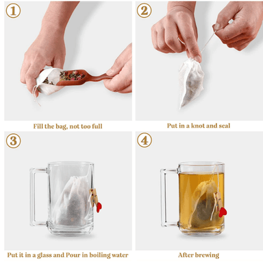 100 BOLSITAS DE TÉ, INFUSIÓN, CAFÉ, ECOLÓGICO, 5,5*7 CMS - 6