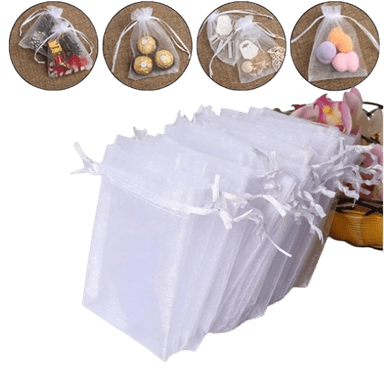 25 BOLSAS DE ORGANZA GRANDES 17 X 23 CMS. BLANCAS - 1