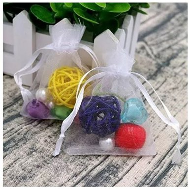 25 BOLSAS DE ORGANZA GRANDES 17 X 23 CMS. BLANCAS - 9