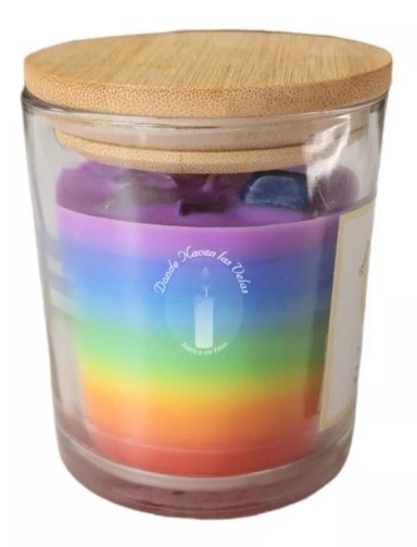 VELA AROMÁTICA 7 CHAKRAS, CON CUARZOS - 2