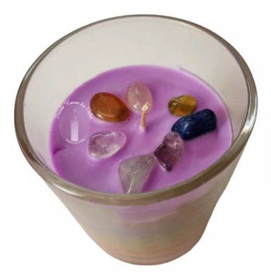 VELA AROMÁTICA 7 CHAKRAS, CON CUARZOS - 3
