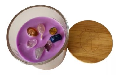 VELA AROMÁTICA 7 CHAKRAS, CON CUARZOS - 4