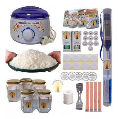 KIT DE FABRICACIÓN DE VELAS DELUX DIY (CERA DE SOYA) - 1