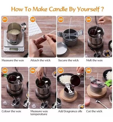 KIT DE FABRICACIÓN DE VELAS DELUX DIY (CERA DE SOYA) - 4