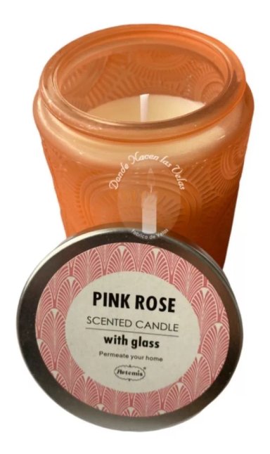 VELA AROMATICA VIDRIO OPACA PINK ROSE - 1