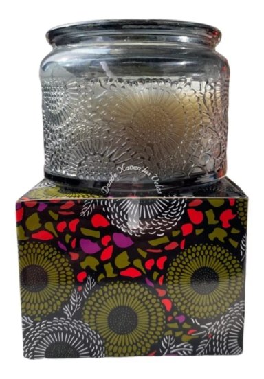 VELAS AROMATICAS VIDRIO, GRIS MANDALA - 1