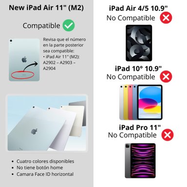 FUNDA TECLADO PARA IPAD AIR 11 M2 RANURA PEN CARGA MAGNÉTICA - 2