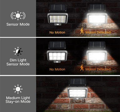 FOCO LED LUZ CON PANEL SOLAR SENSOR DE MOVIMIENTO EXTERIOR - 5