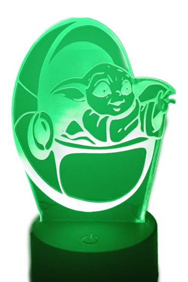 LAMPARA ILUSION 3D BABY YODA DE 7 COLORES - 1