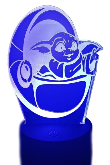 LAMPARA ILUSION 3D BABY YODA DE 7 COLORES - 3