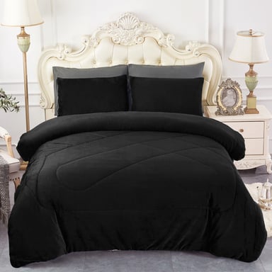 COBERTOR PLUSH KING NEGRO CON CHIPORRO DIANA - 1