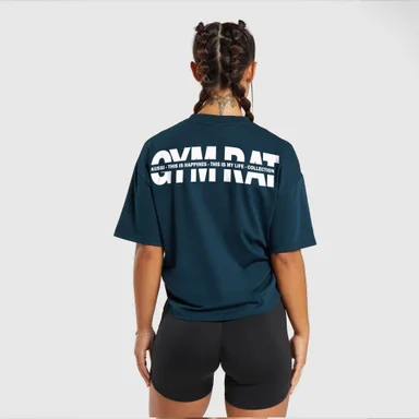 POLERA BASIC MUJER GYM RAT EDICION LIMITADA NAVY - 1