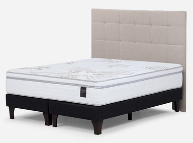 JUEGO DE DORMITORIO ROSEN CAMA EUROPEA ART4 + RESPALDO ISSEY NIEBLA - 2