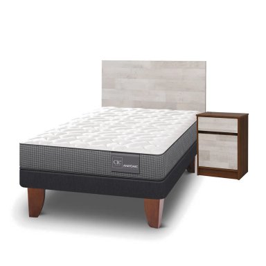 JUEGO DE DORMITORIO CIC CAMA EUROPEA ANATOMIC 1.5 PLAZAS + SET LEGNO - 2