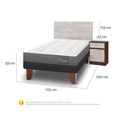 JUEGO DE DORMITORIO CIC CAMA EUROPEA ANATOMIC 1.5 PLAZAS + SET LEGNO - 3