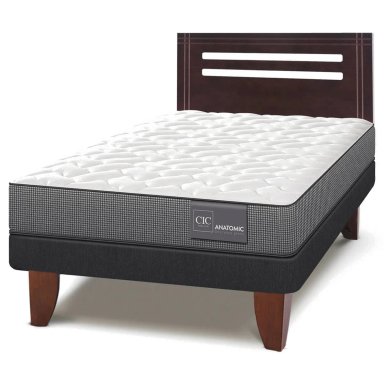 JUEGO DE DORMITORIO CIC CAMA EUROPEA ANATOMIC 1.5 PLAZAS + RESPALDO MUNICH - 2