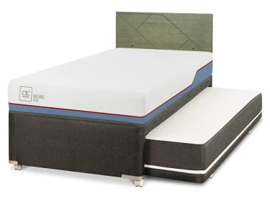JUEGO DE DORMITORIO CIC CAMA DIVAN EXCELLENCE PLUS 1.5 PLAZAS NEGRO + RESPALDO VILLARRICA OLIVO - 2