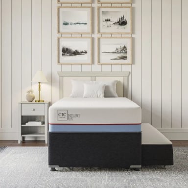 JUEGO DE DORMITORIO CIC CAMA DIVAN EXCELLENCE PLUS 1.5 PLAZAS NEGRO + RESPALDO VILLARRICA OLIVO - 10