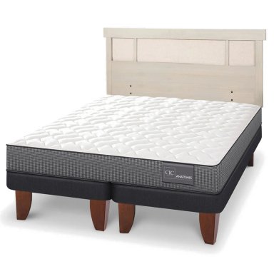 JUEGO DE DORMITORIO CIC CAMA EUROPEA ANATOMIC KING + RESPALDO DUBLIN ALPINO - 2