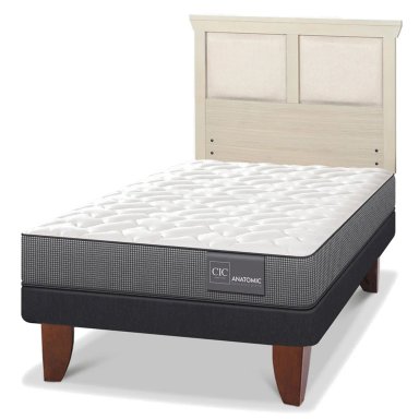 JUEGO DE DORMITORIO CIC CAMA EUROPEA ANATOMIC 1.5 PLAZAS + RESPALDO TORINO ALPINO - 2
