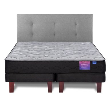 JUEGO DE DORMITORIO FLEX CAMA EUROPEA THERAPEDIC PLUS KING + RESPALDO ROYAL GRIS - 2