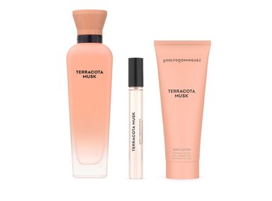 SET PERFUME ADOLFO DOMINGUEZ TERRACOTA MUSK EAU DE PARFUM 120ML + LOCIÓN CORPORAL 75ML + 10ML - 1