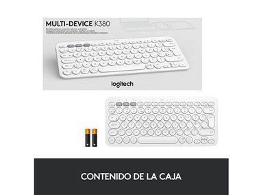 TECLADO WINDOWS MAC OS LINUX INALÁMBRICO LOGITECH PEBBLE KEYS 2 K380 BLANCO - 9
